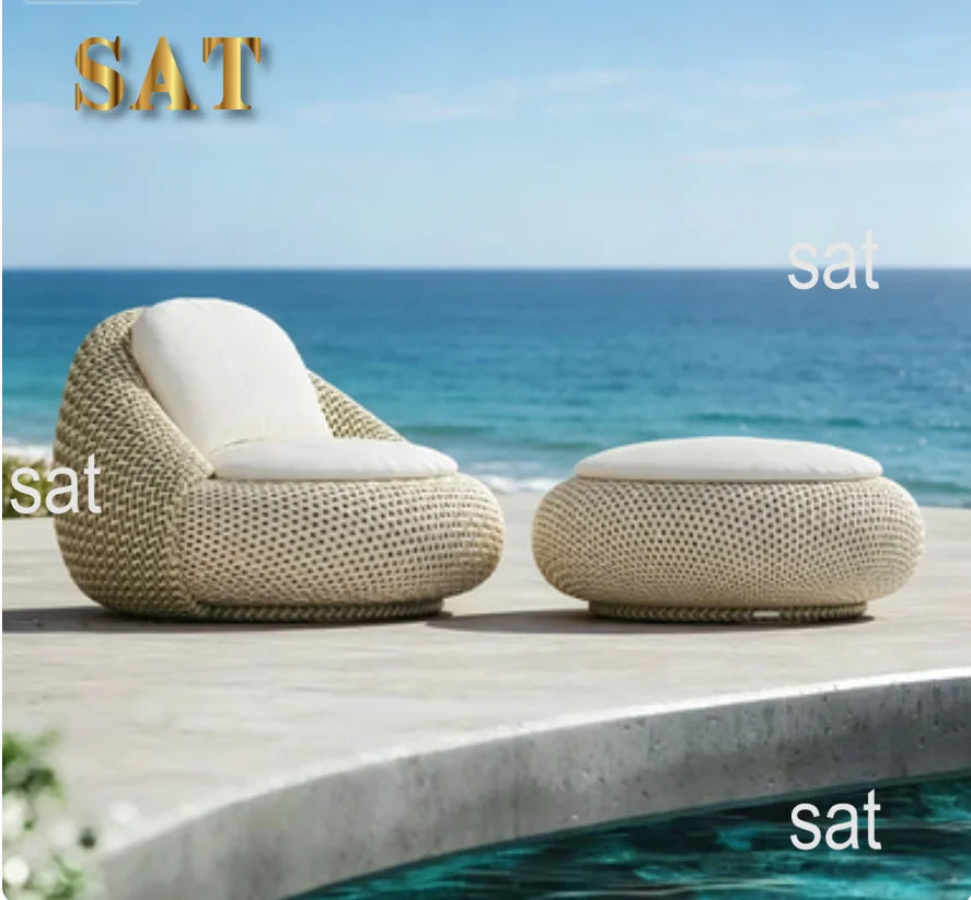 #Modern Outdoor Rattan Sofa Set Weather Resistant Eco-Friendly Durable Patio Furniture for Villa Garden Balcony B&B Hotel Park