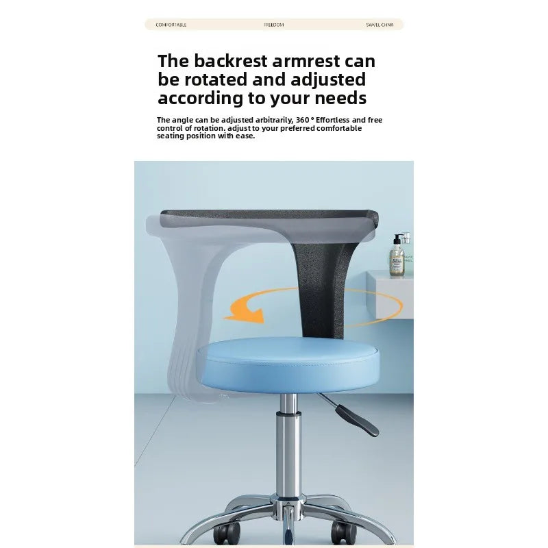 Professional Multifunctional Dental Chair 360°Swivel Adjustable Patient Seat with Soft Padding,Reclining Backrest for Clinic Use