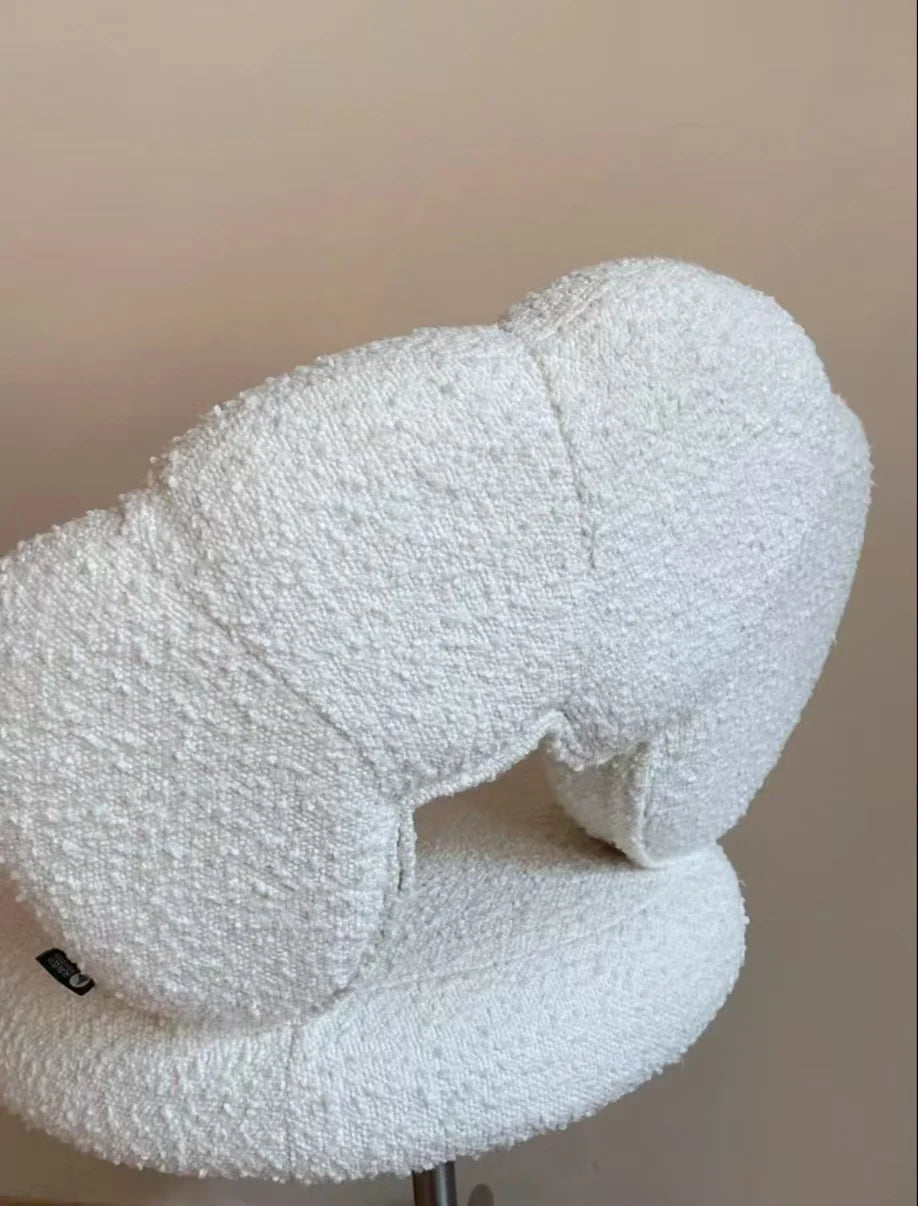 Cream Wind Living Room Chairs Furniture Dressing Stool Rotatable Chair Lamb Wool Small Internet Celebrity Stool Computer Stool