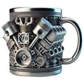 AT29-V8 Engines Stainless Steel Coffee Mug Car Engine Coffee Cup With Insulated Handle For Car Lovers Gift