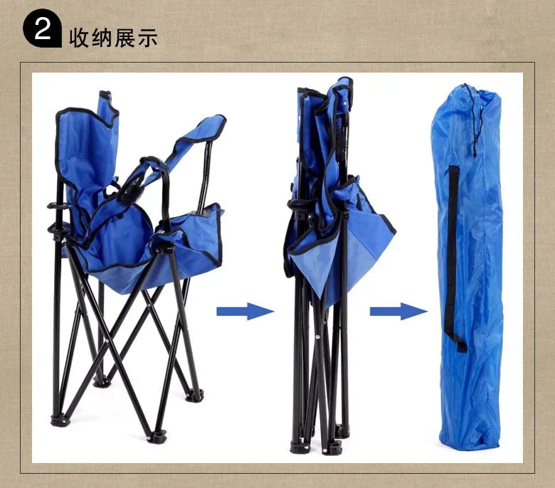 Portable Folding Camping Chair - with Cup Holder, Oxford Cloth ZM103