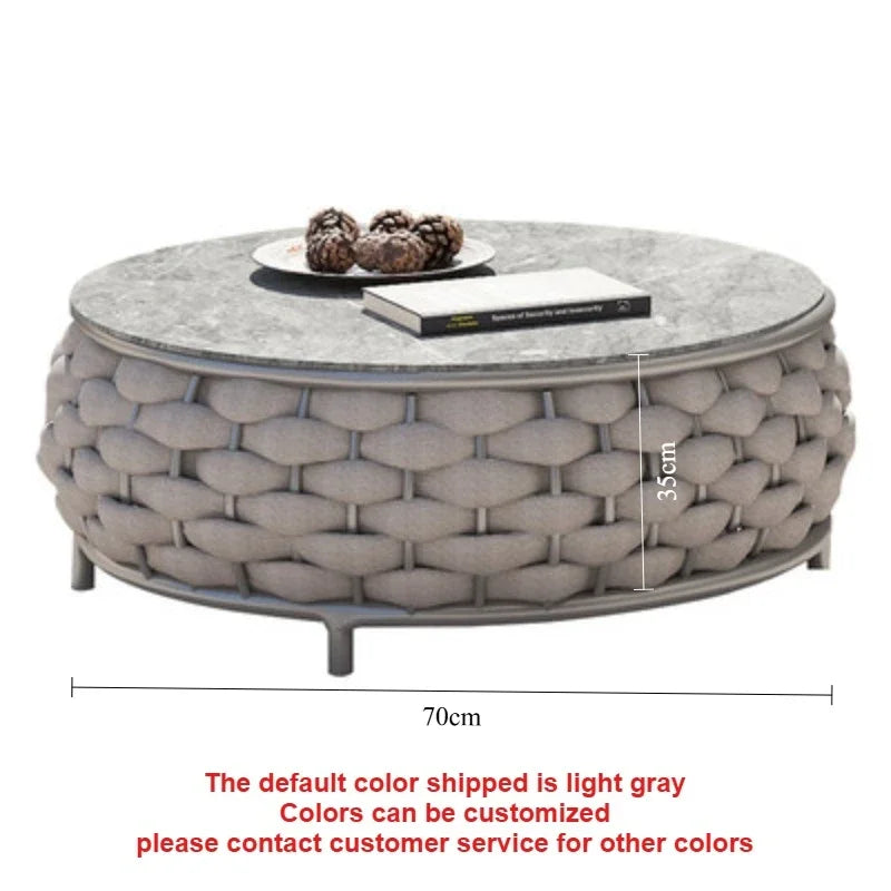 Aluminum Alloy Sofa Set Outdoor Modern Villa Courtyard Rope Weaving Garden Patio Furniture Weather Resistant Nordic Design