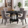 47.2" Round Dining Table Set for 4, Mid-Century Modern Kitchen Table with 4 Upholstered Velveent

47.2" Round Dining Table Set