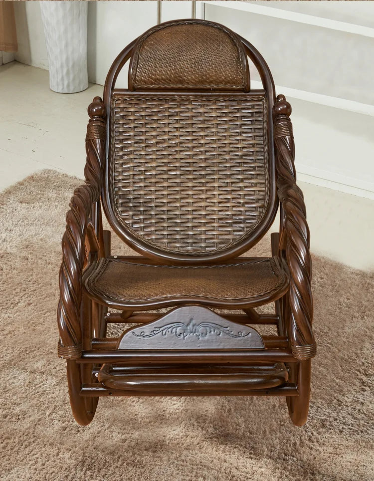 Rattan chair, rocking chair for the elderly, rocking chair for the lazy on the balcony, reclining chair, nap chair