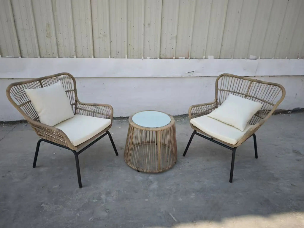 # New Arrival 3 Pieces Outdoor Furniture Set Patio Rattan Wicker Chairs