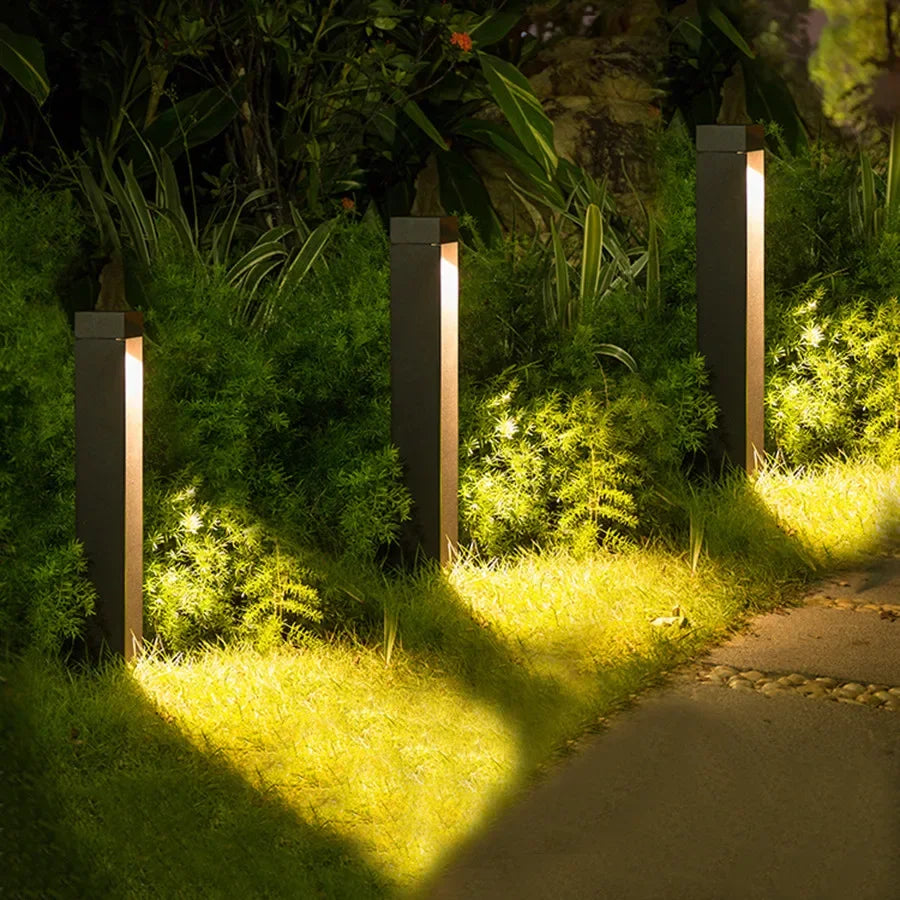 30/60/80CM Outdoor LED Landscape Bollard Light Waterproof Garden Pathway Light Villa Courtyard Floor Pillar Lawn Lamp