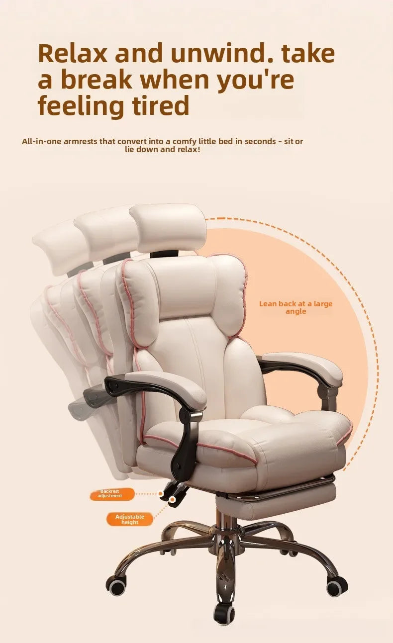 Home Comfort E-sports Chair Sedentary Study Computer Chair Office Sofa Seat Live Streaming Host Live Stream Swivel Chair