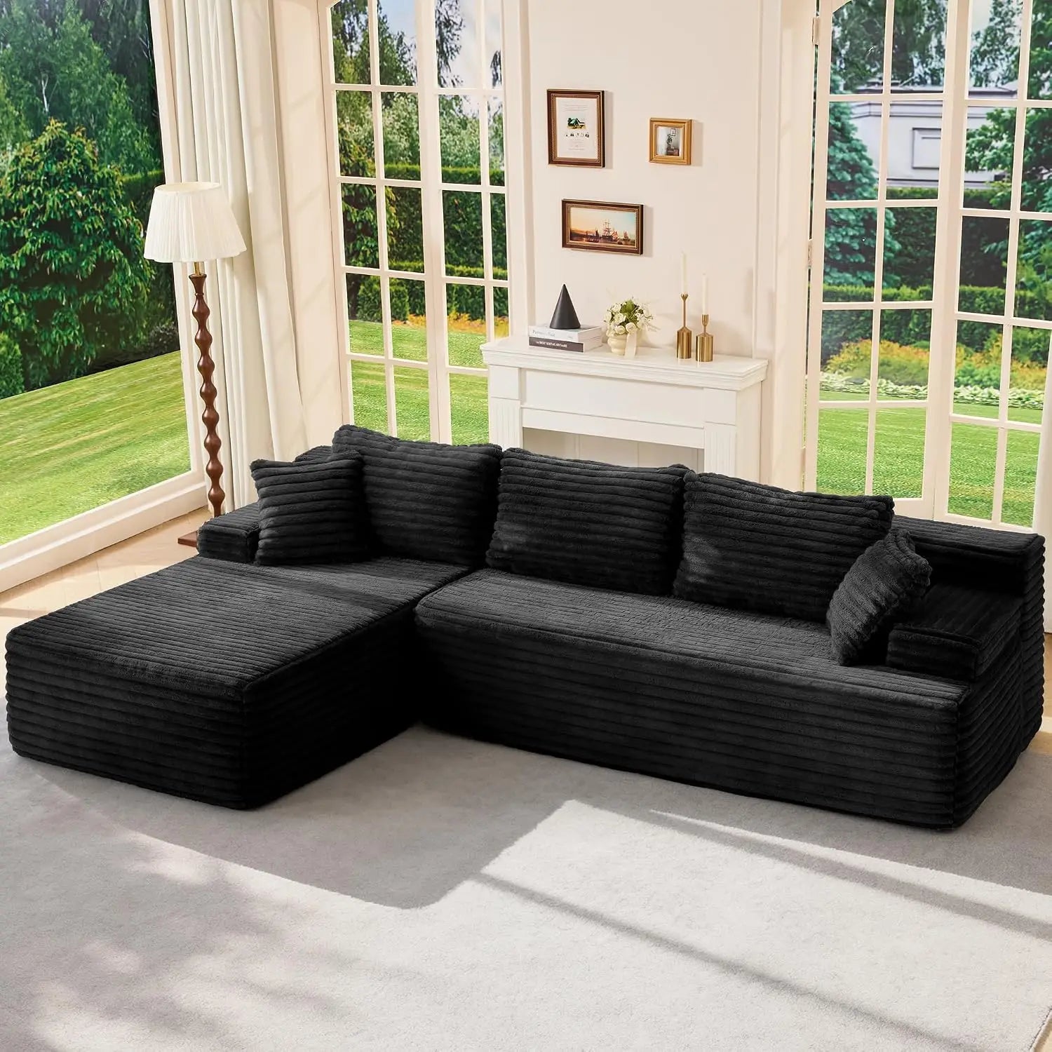 Modular Sectional Sofa Couches L-Shape Couch 3 Seat Modular Sofa Memory Foam Sectional Couches for Living Room,, Customized