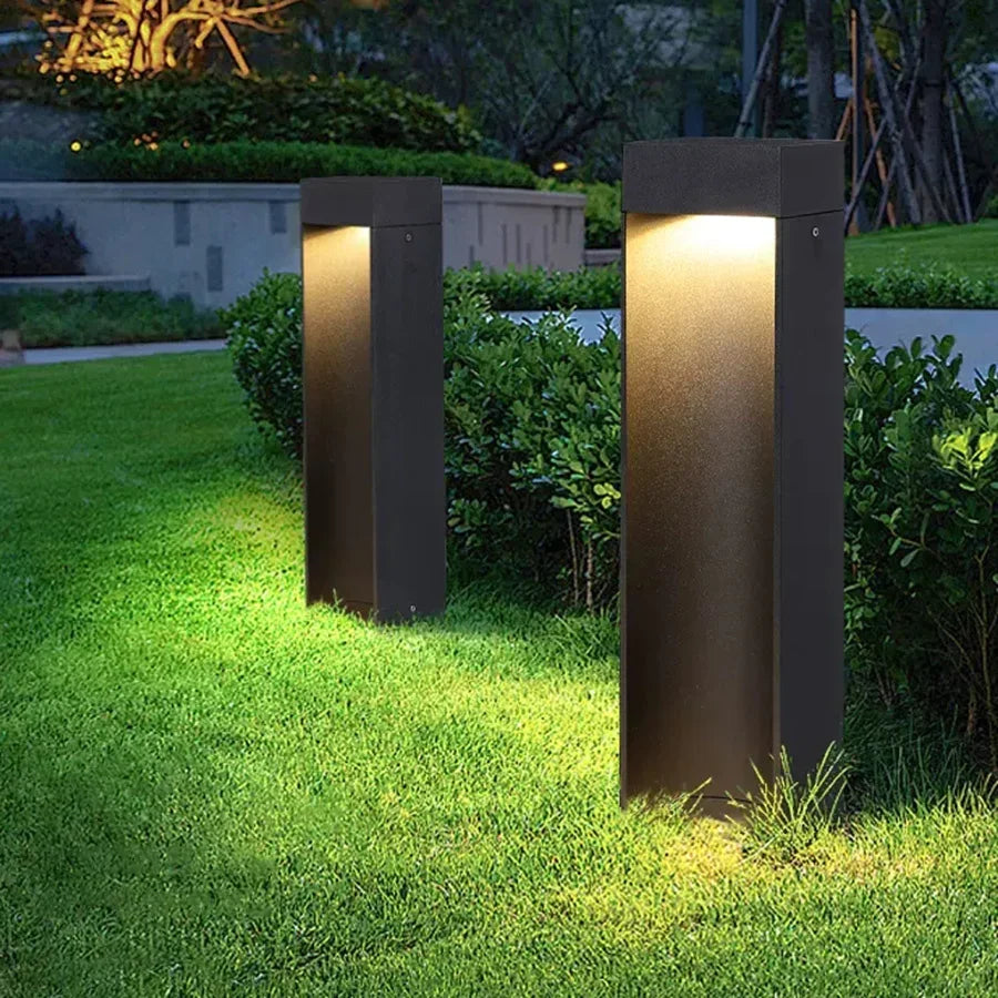 30/60/80CM Outdoor LED Landscape Bollard Light Waterproof Garden Pathway Light Villa Courtyard Floor Pillar Lawn Lamp