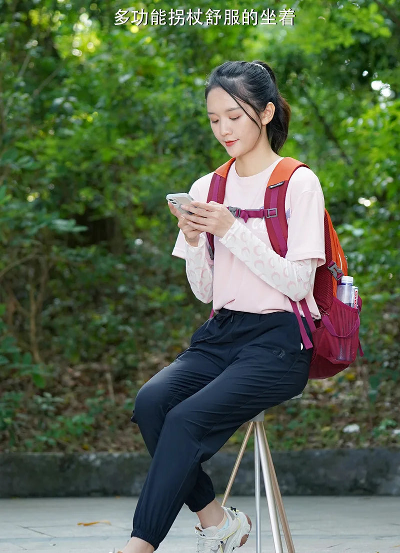 Multifunctional Hiking Pole Outdoor Portable Massage Three-legged Stool Hiking Cane Cane Stool
