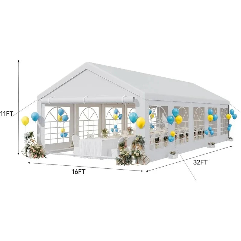 16x32ft Heavy Duty Outdoor Wedding Party Tent Canopy for Events and Gatherings