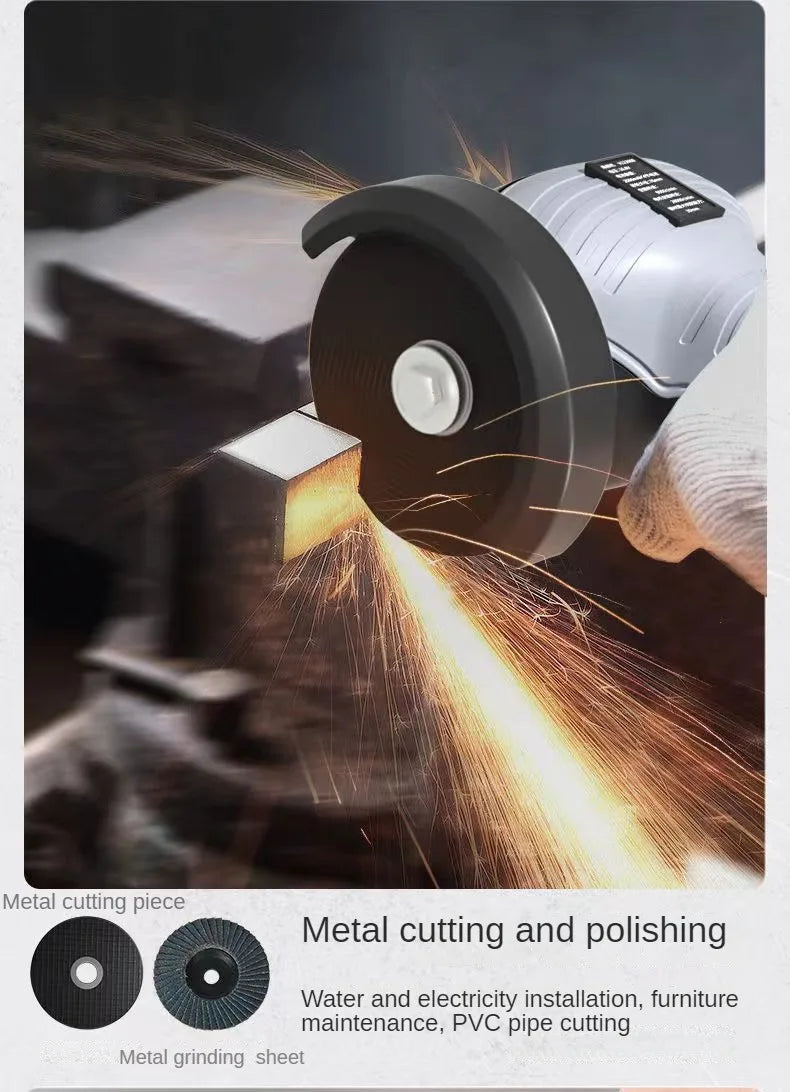 16.8V Portable Mini Cordless Angle Grinder Lithium Battery Powered Polishing Machine Diamond Cutting Power Tool for Grinding