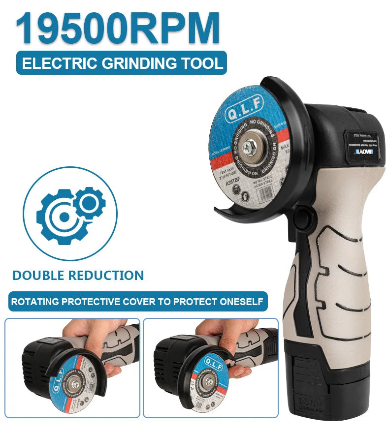 16.8V Brushless / Brushed Angle Grinder Lithium Battery 19500Rpm Cordless Mini Polishing Machine Diamond Cutting Grinder