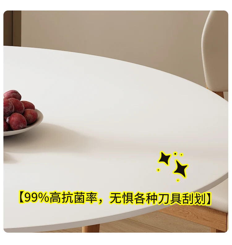 N44 Slate round table home small apartment modern simple dining room dining table solid wood designer high-end feeling