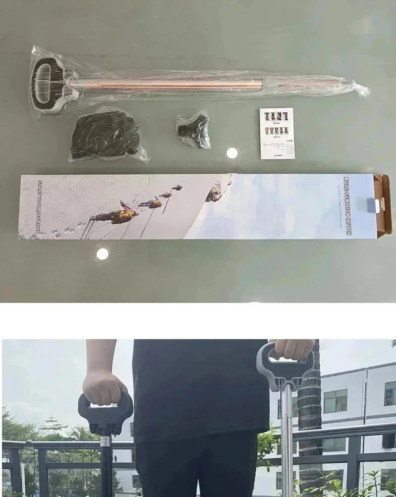 2024 New Multi Functional Mountaineering Cane Outdoor Folding Aluminum Alloy Cane Mobile Power Bank