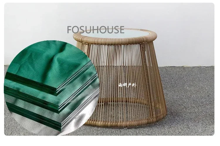 Terrace Rattan Chairs Tea Table Three Piece Set Modern Outdoor Furniture For Balcony Courtyard Garden Leisure outdoor Armchair