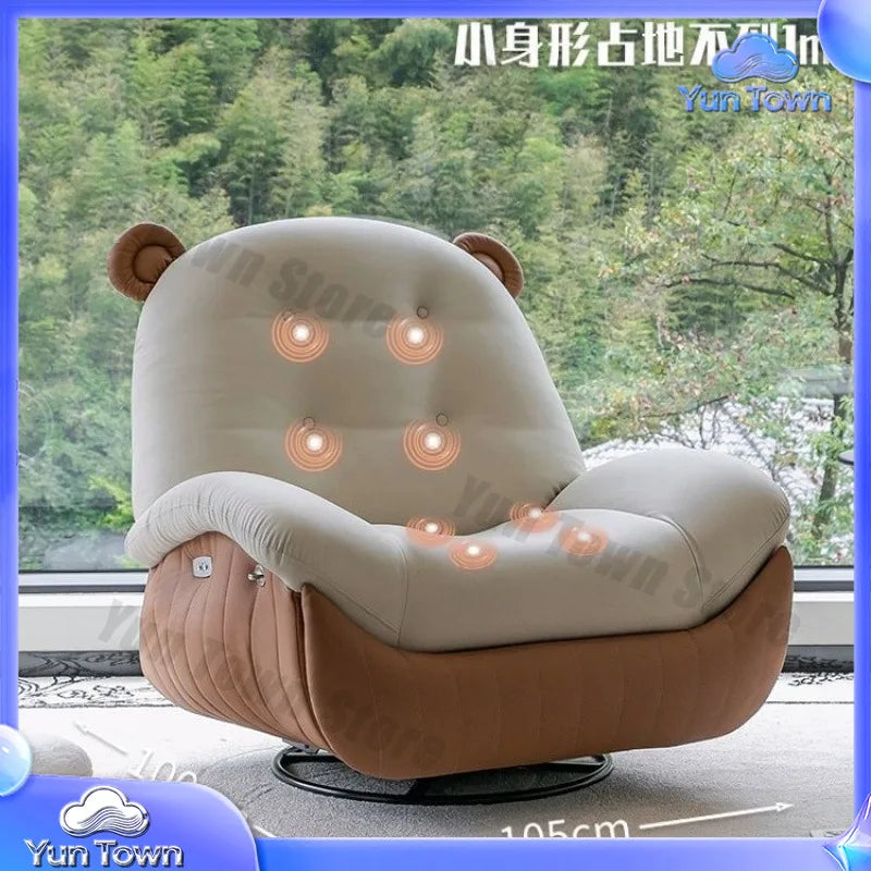 Multifunctional Electric Massage Lazy Sofa for Easy Relaxation with Simple Modern Design Flannel Upholstery and Smart Remote