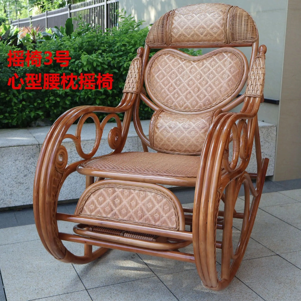 HYS rattan home rocking chair recliner back recliner nap chair leisure chair home elderly free