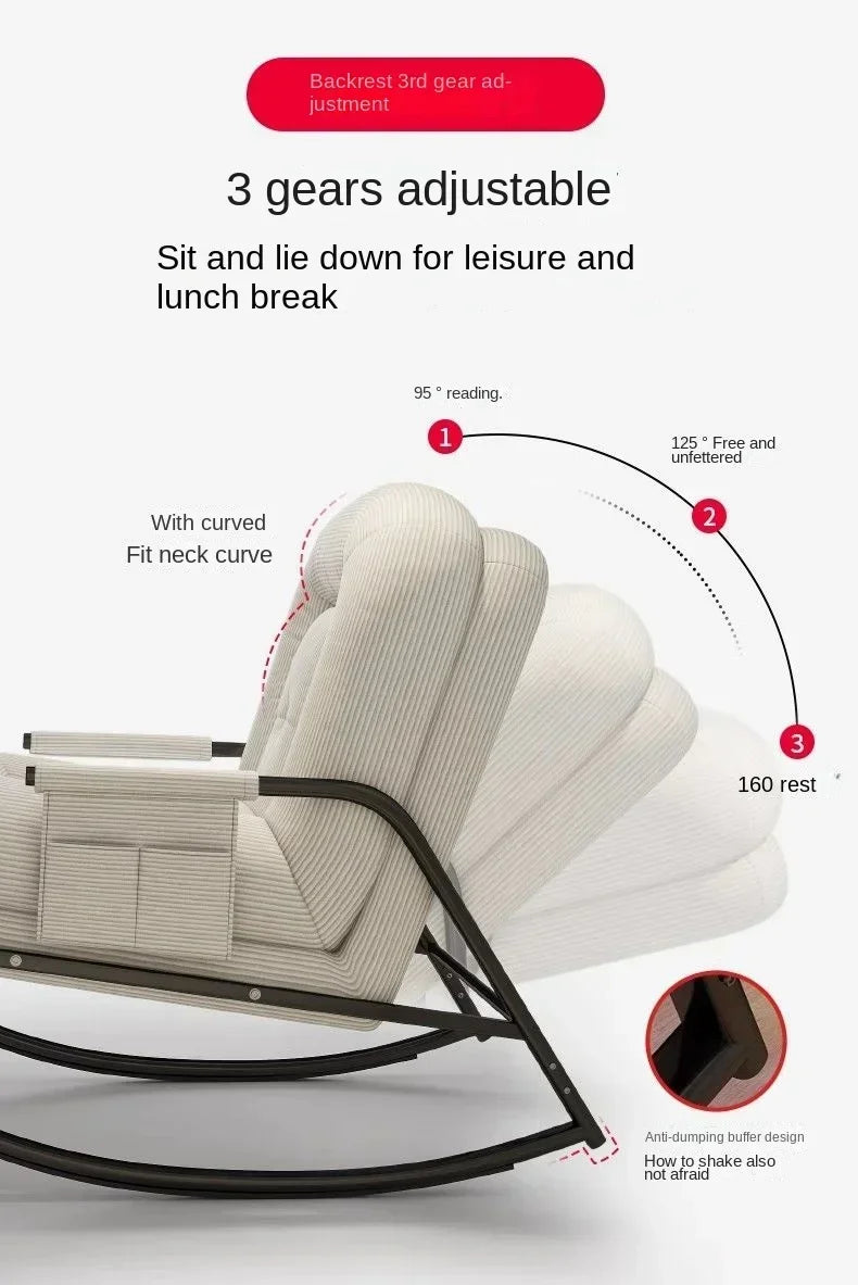 Lazy rocking chair Lazy sofa Home balcony Leisure living room Siesta chair Single Internet celebrity bedroom Siesta recliner