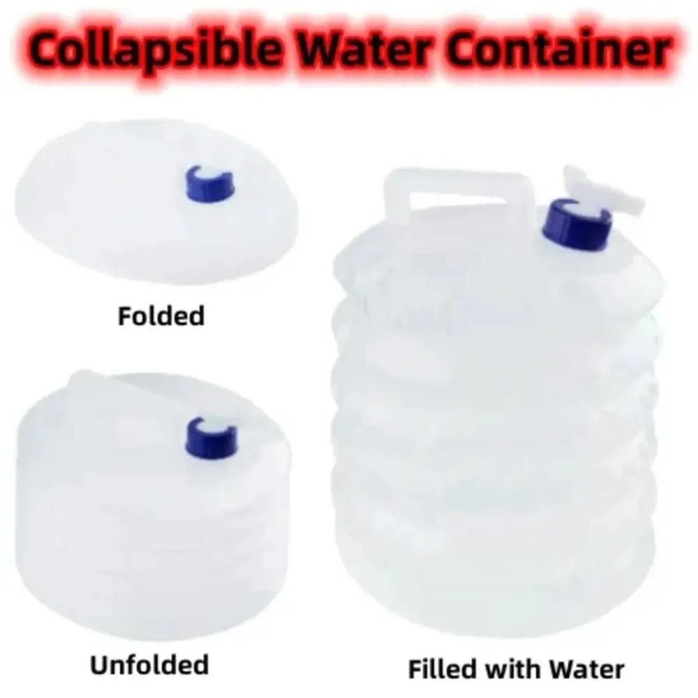 5/10/15L Folding Water Bucket Large Capacity with Faucet Water Bag Reusable Water Storage Container