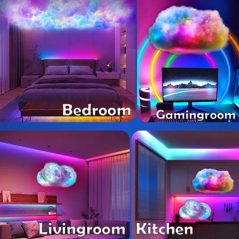 3D Cloud Lighting Light Kit with Music Sync, Multicolor RGBIC LED Strip Lights, Remote & APP Control, Mood Lighting for Bedroom