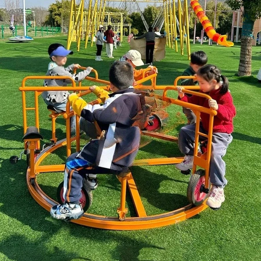 Six-person bicycle rotary pedal two-wheeler