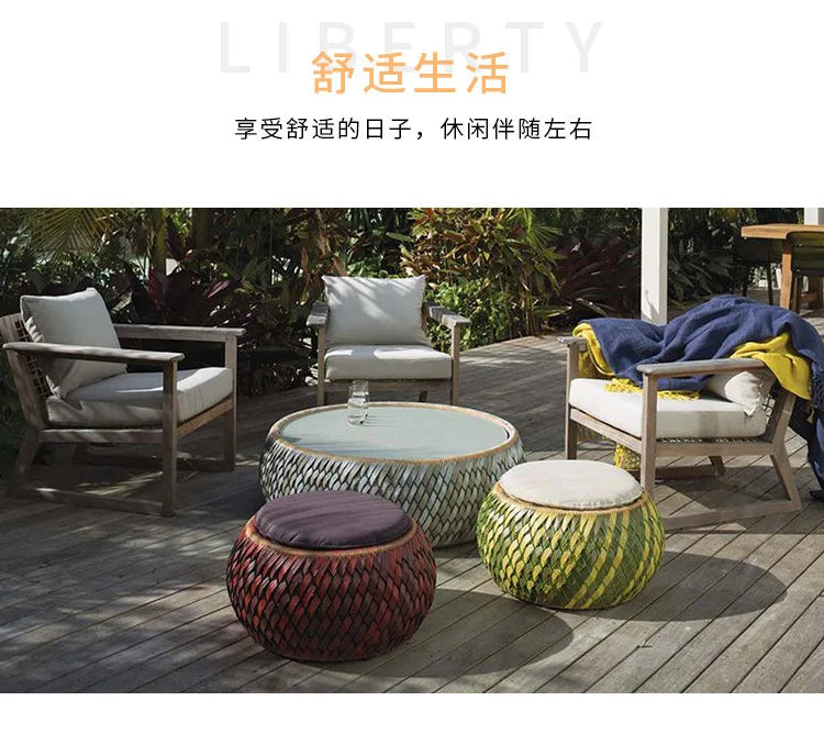 Creative sofa outdoor rattan creative chair outdoor garden hotel courtyard leisure open-air balcony combination small f