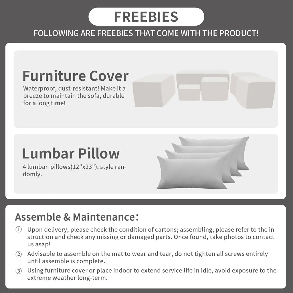 6 Pcs Outdoor Furniture Sets Patio Furniture Set with 45" Fire Pit Patio Couch Outdoor Chairs 60000 BTU Steel Propane, Custom