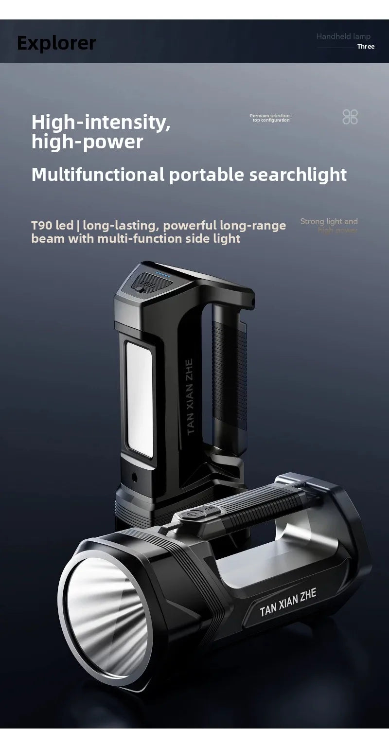 Rechargeable High Lumen LED Flashlight Large Capacity Battery Long Runtime Portable Outdoor Torch For Night Insect Catching
