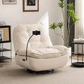 Smart Voice Control Electric Reclining Sofa Living Room Adults Modern Swivel Rocker Glider Chairs for，Oversized Recliner Chair