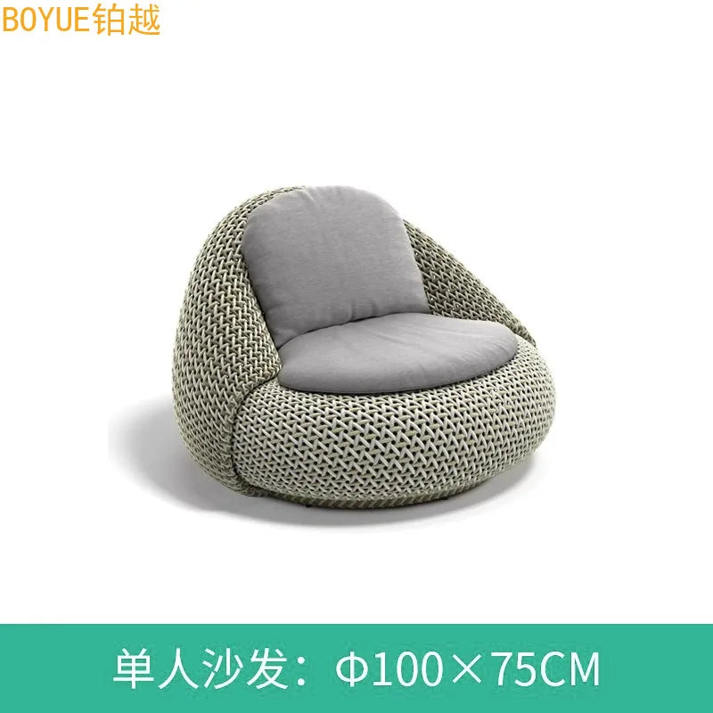 Outdoor rattan sofa B & B terrace balcony rain and sun protection coffee table combination villa garden furniture outdoor