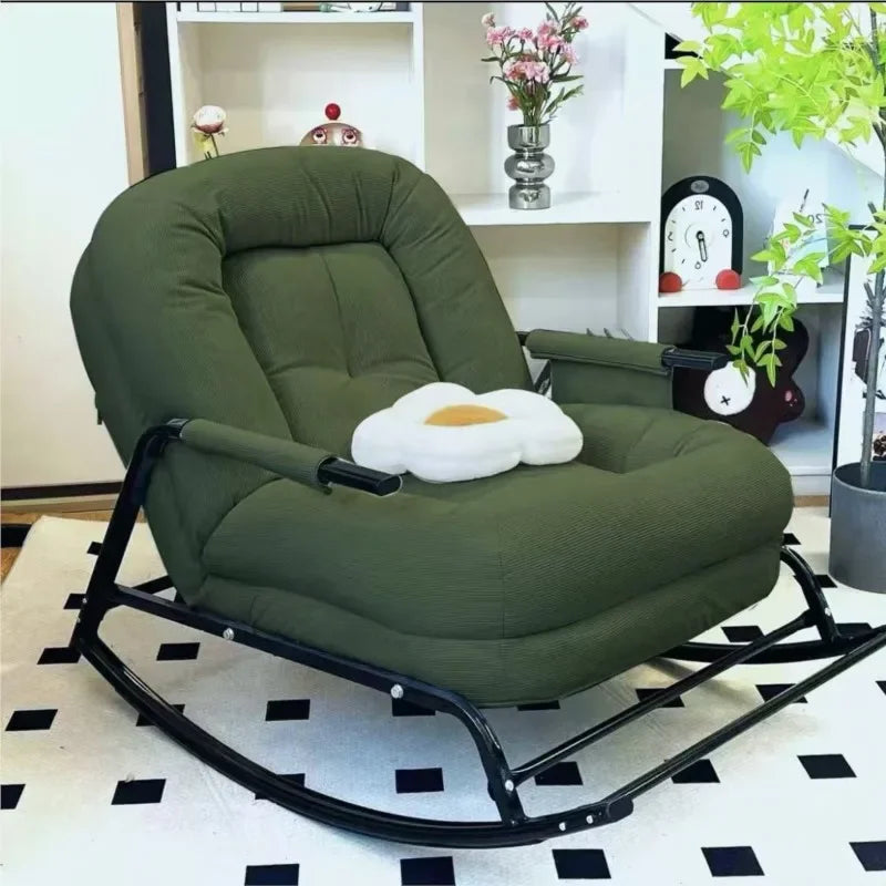 Customizable Can Sit or Lie Down Adult Lazy Rocking Chair Home Living Room Balcony Leisure Lounge Chair Bedroom Single