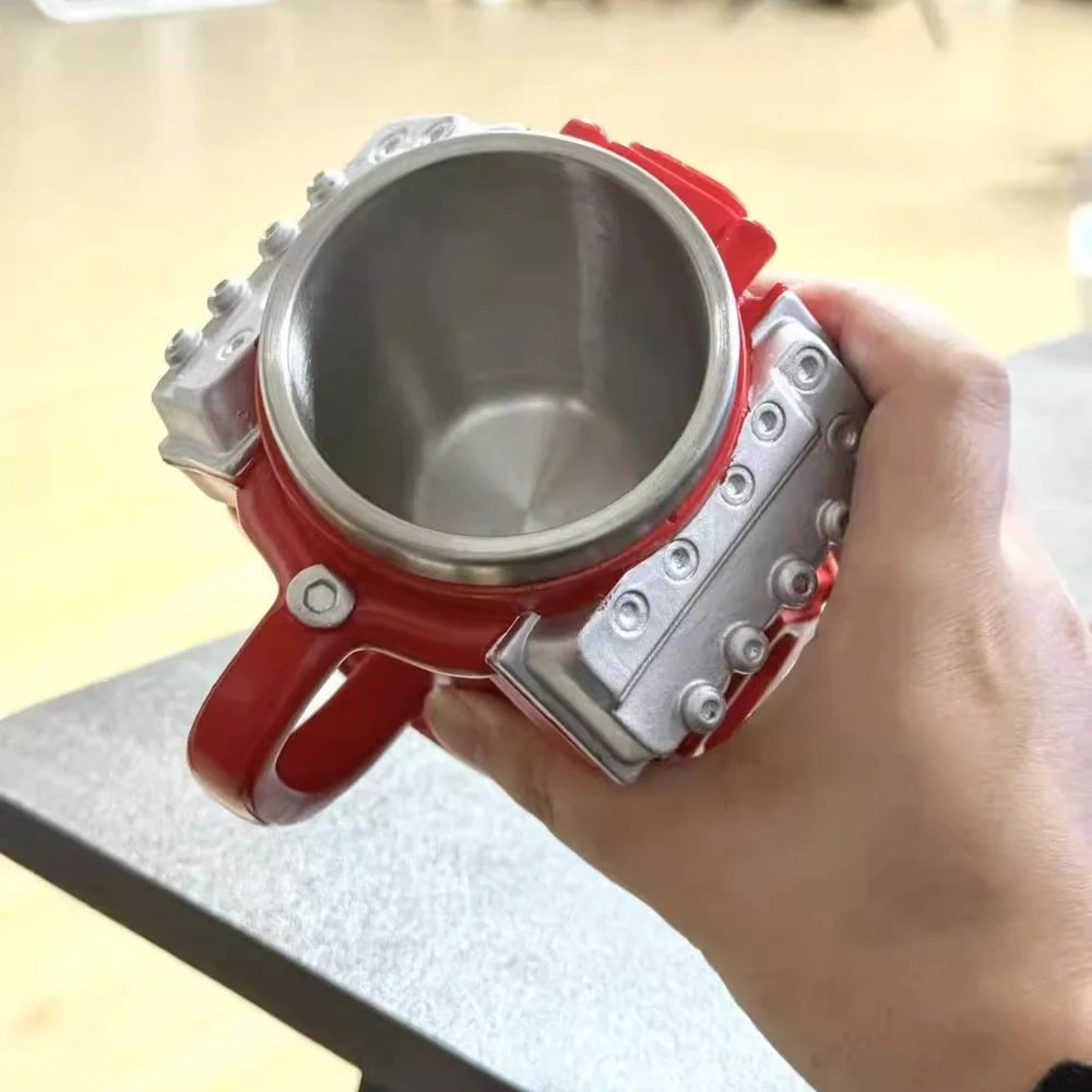 Mechanical V8 V6 Engine Resin Coffee Mug Personalized Inner Liner Simple Design Kitchen Bar Home Gift Idea