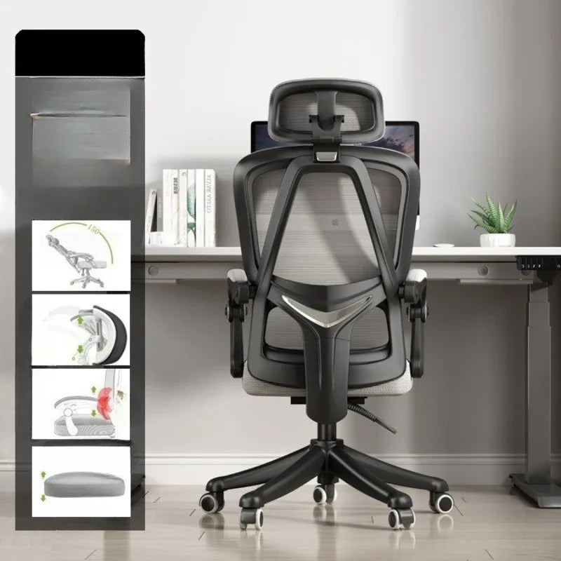 Ergonomic High Back Office Chair with Adjustable Headrest And Armrests Reclining Swivel Computer Desk Mesh Back Lumbar Support