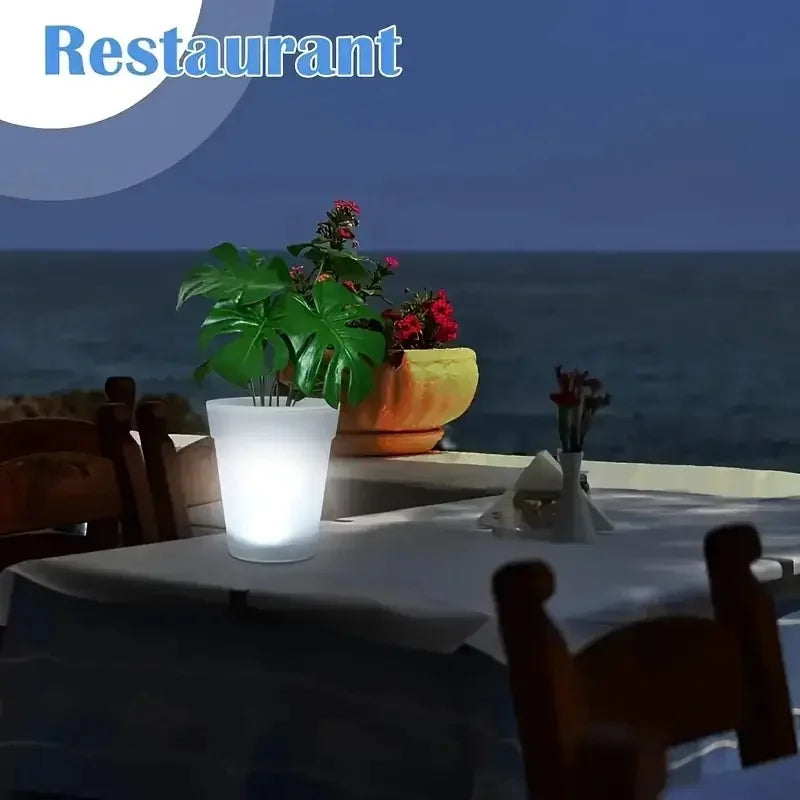 Outdoor Solar LED Flower Pot Light Glowing Planter Pot Light Light Up Plant Pot Artificial Bucket for Flowerpot Light Vase Decor