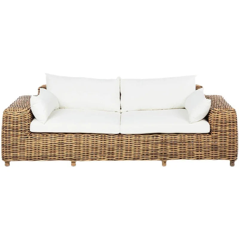 Outdoor rattan sofa  terrace leisure waterproof sunscreen balcony rattan chair outdoor villa garden combination