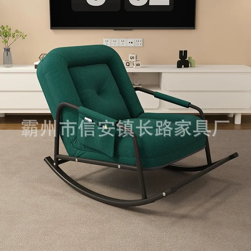 Rocking Chair Recliner Lazy Sofa Balcony Leisure Chair Living Room Light Luxury Adult Comfortable Single Home Kennel