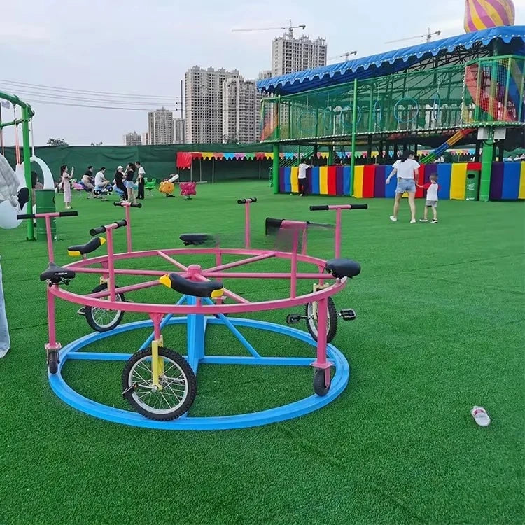 Rotating bicycle riding amusement park 6 seats Cycling without power