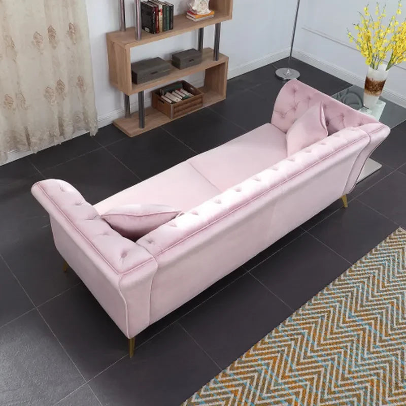 Modern Nordic Velvet 3 Seater Sofa Compact Fabric Couch for Small Living Room Light Luxury Designer Furniture