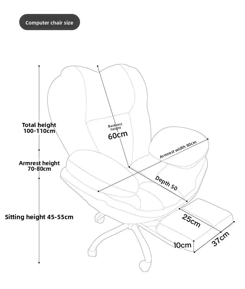 Living Room Restaurant Furniture Computer Chair Lazy Sofa Chair Home Comfortable Sedentary Study Backrest Bedroom Office Chair