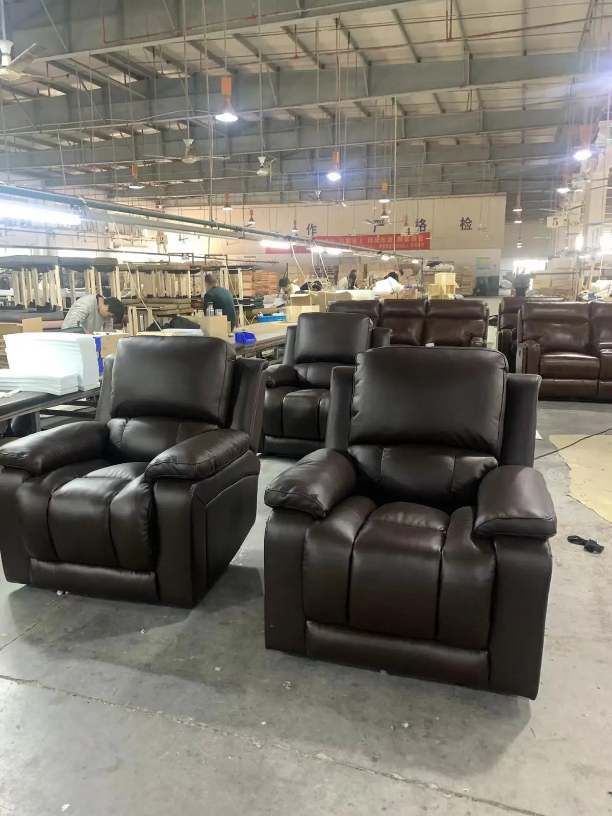 #Modern Luxury Living Room Furniture Genuine Leather Power Recliner Sofa Sets 3 2 1