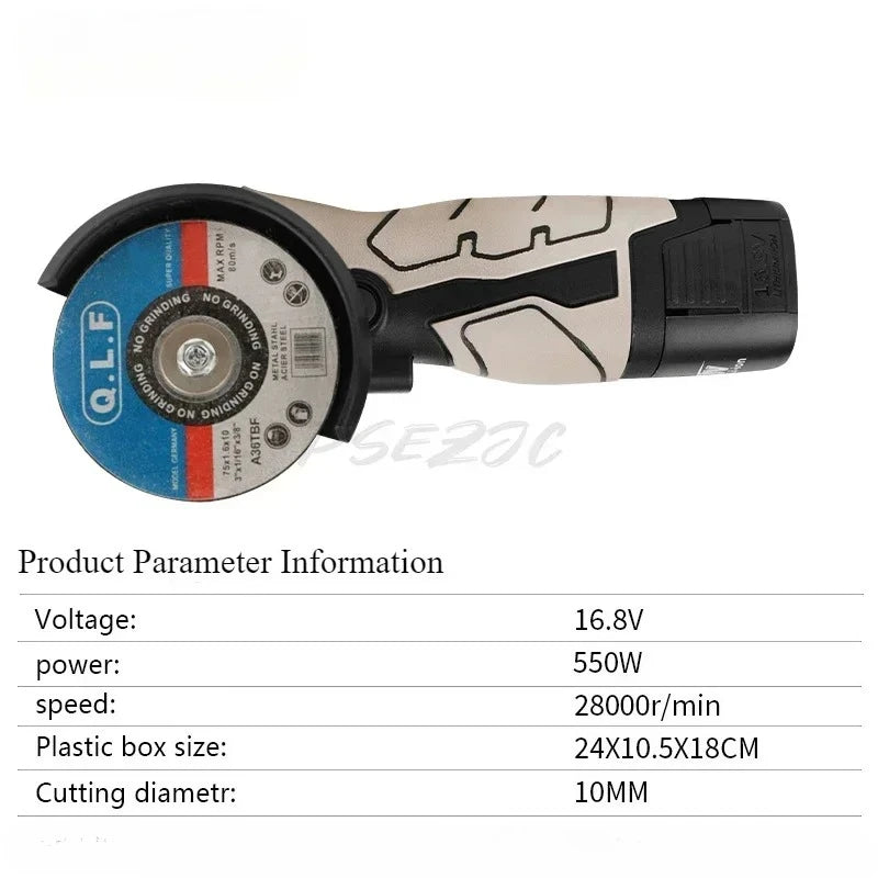 Household Mini Angle Grinder Polishing Machine 16.8V Lithium Battery Small Cutting Machine Handheld