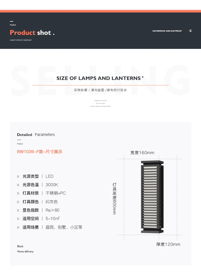 Luminaire Garage Pathway Outdoor Stainless Steel Wall Light LED Cubical Black Lighting Fixture Waterproof Anti Rust Sconce