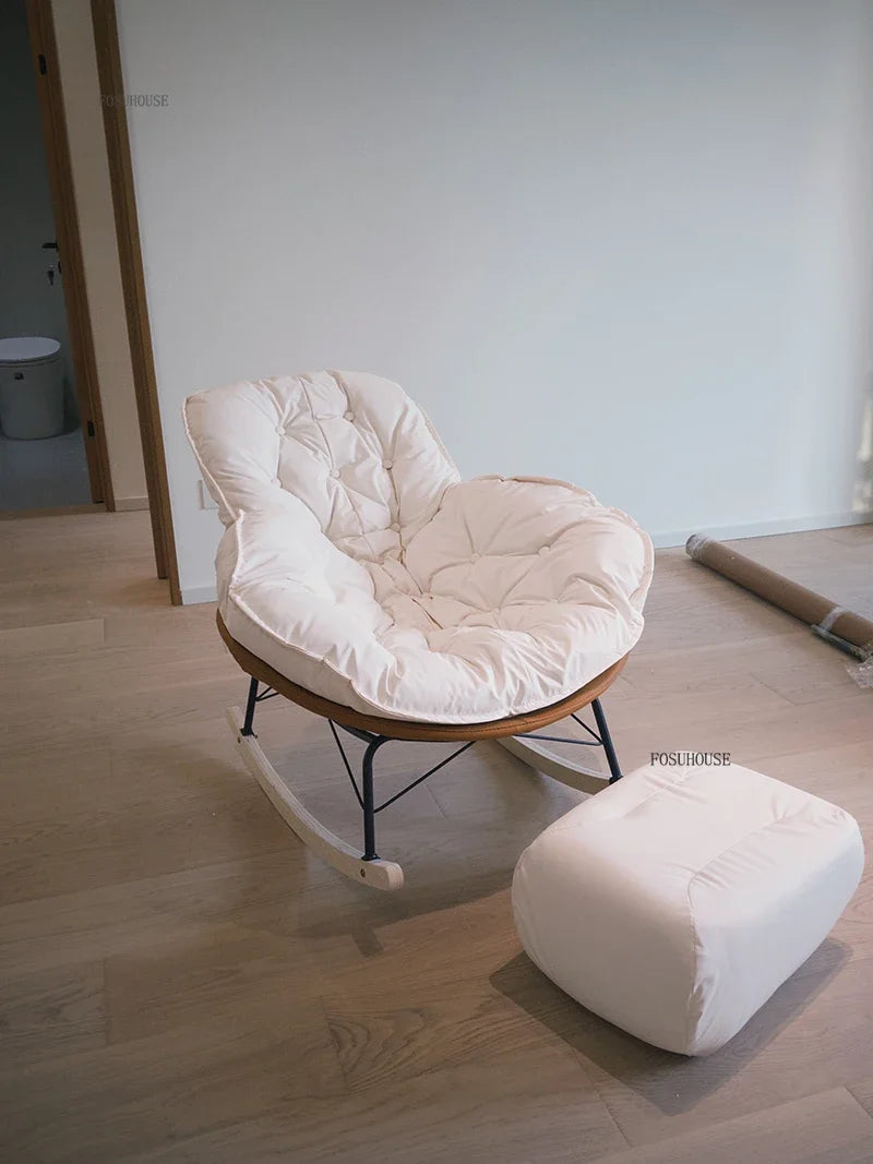 Designer Living Room Chair Personality Large Rocking Chair for Living Room Light Luxury Sofa Chairs Japanese Home Furniture
