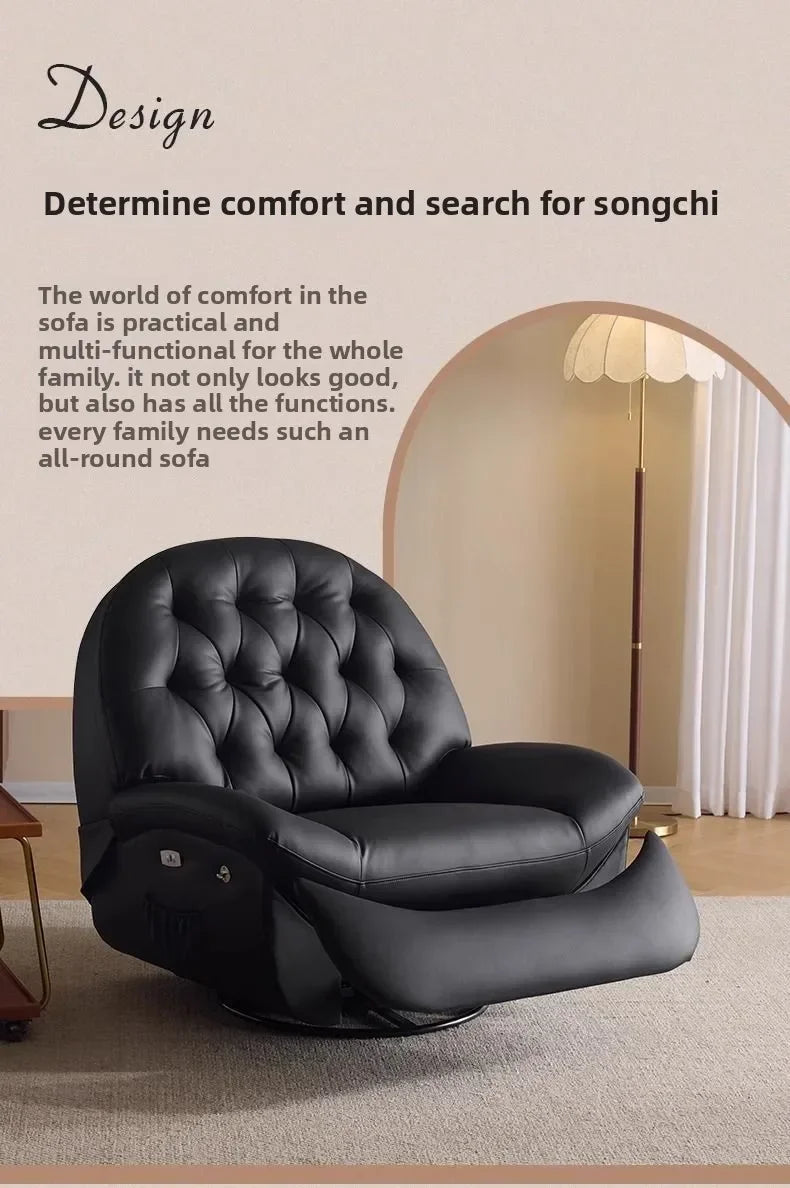 LZ X LazySofa Single Recliner Electric Space Capsule Rocking Chair Eco-Leather Lounge Living Room Suitable Sitting Reclining Sle