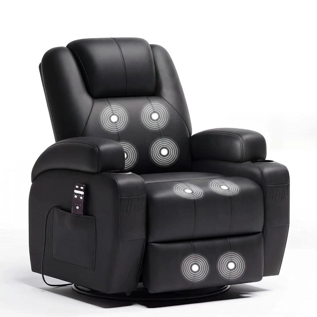 360° Swivel Rocker Recliner Chair,Massage Function,Comfy Single Sofa For Adults, Custom