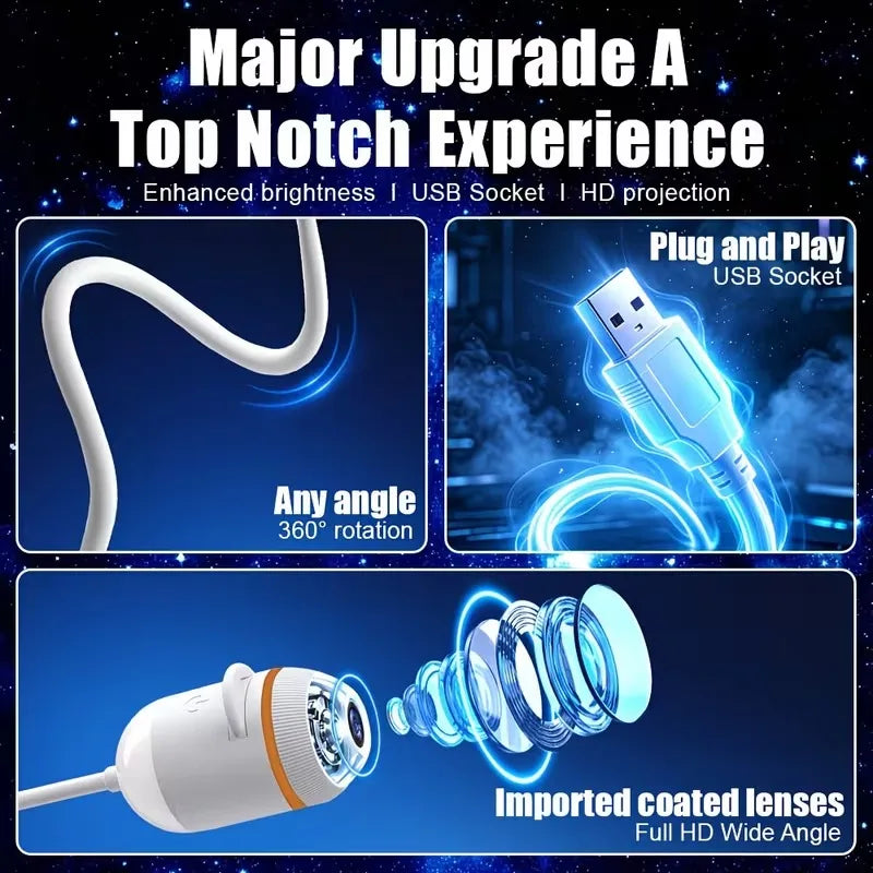 USB Star Projector Night Light Romantic Nebula Atmosphere Lamp for Car Interior Home Bedroom Decor USB Charging