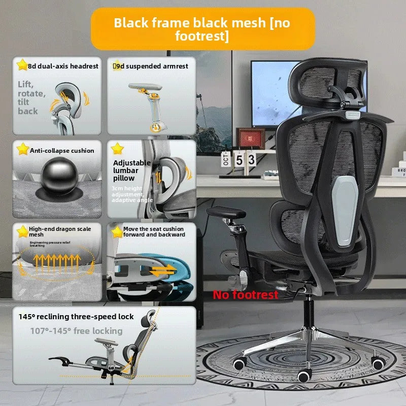 Ergonomic 9D Armrests Computer Chair Home Office Comfortable Long Sitting Gaming Recliner Gaming Chair Muebles Chair Office