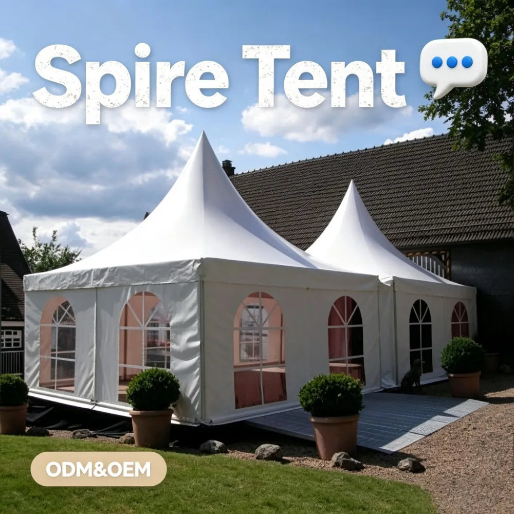 Portable Aluminum Pagoda Event Tent, Durable Outdoor Shelter for Trade Exhibition Booth, Vendor Market and Corporate Gathering