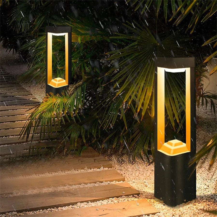 Outdoor Aluminum Landscape Bollard Lighting IP65 Waterproof Villa Pathway Pillar Light IP65 Waterproof Patio Exterior Floor Lamp